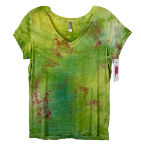 Playful V-Neck Tee 25-124 in Womens size M